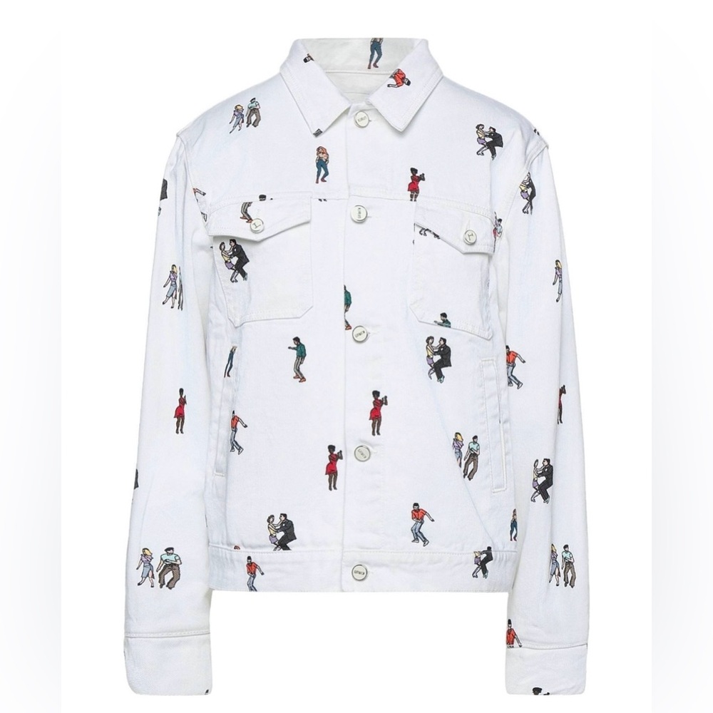 KIRIN Peggy Gou White Dancers Graphic Printed Worker Denim Jacket